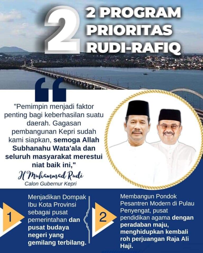 2 Prioritas Rudi-Rafiq yang Akan Kembalikan Kemasyhuran Tanjungpinang & Penyengat